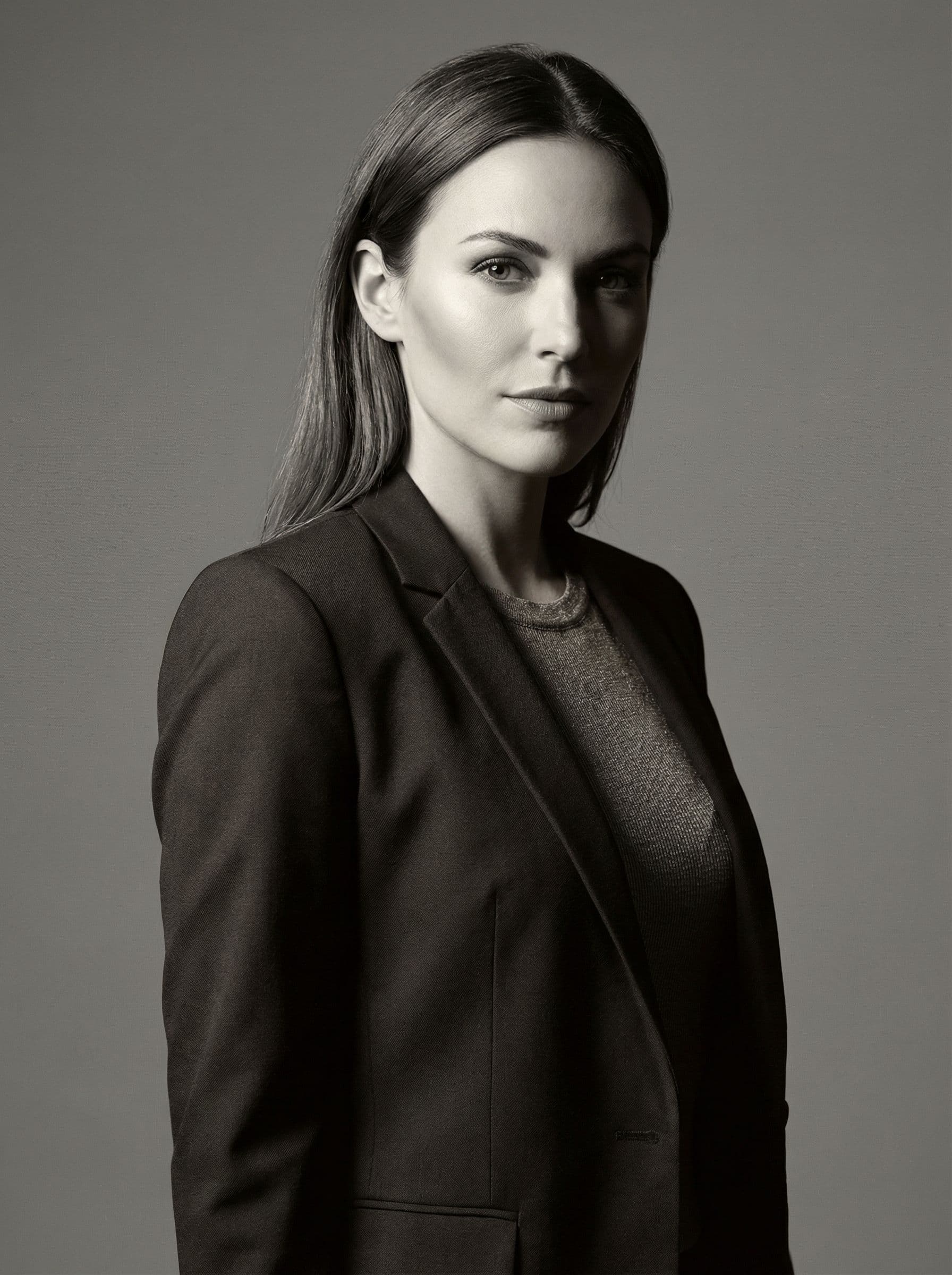 Black and white corporate portrait