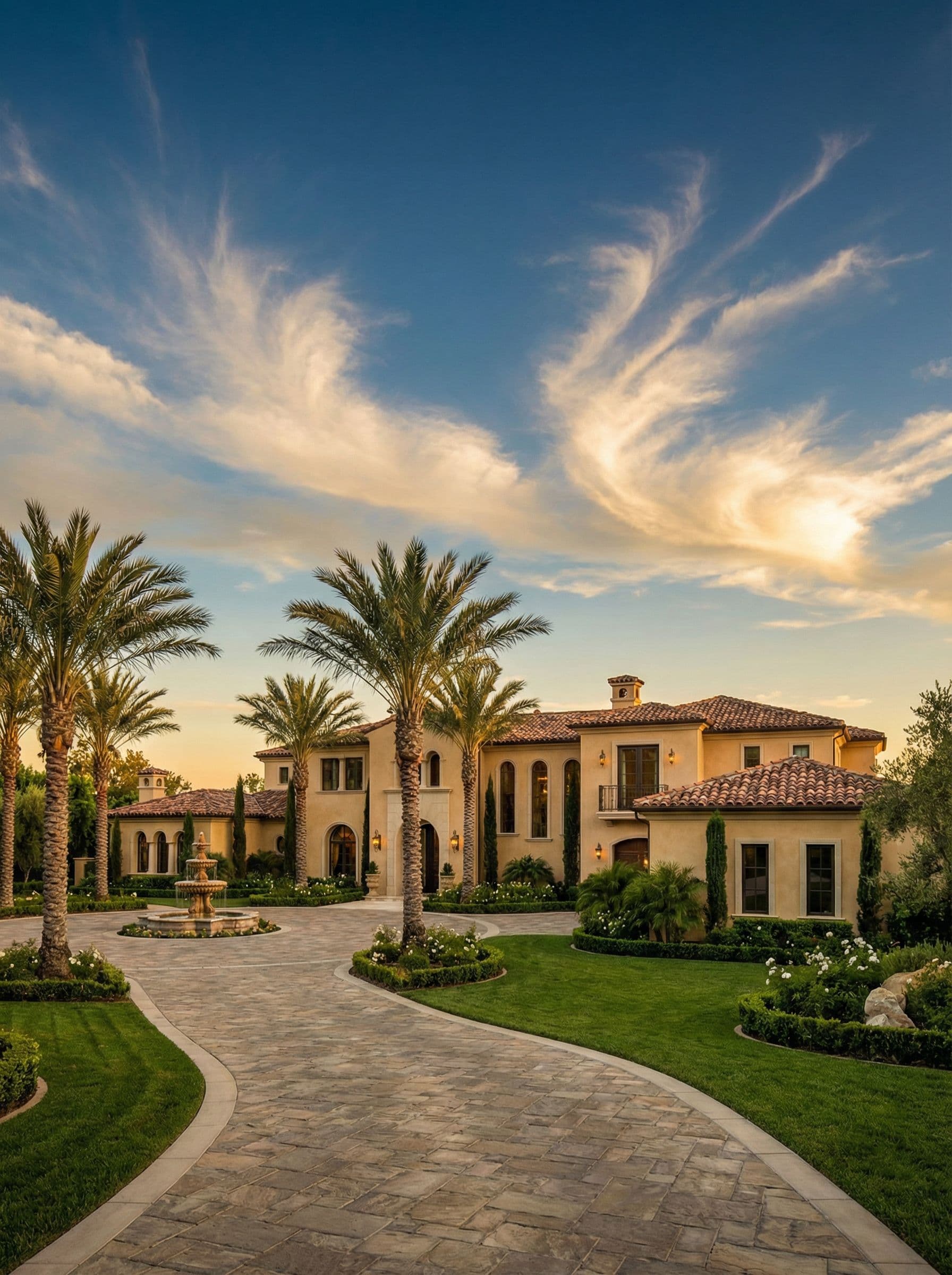 The exterior of a modern house at dusk